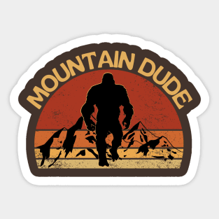 Mountain Dude Vintage Bigfoot Hiking Sticker